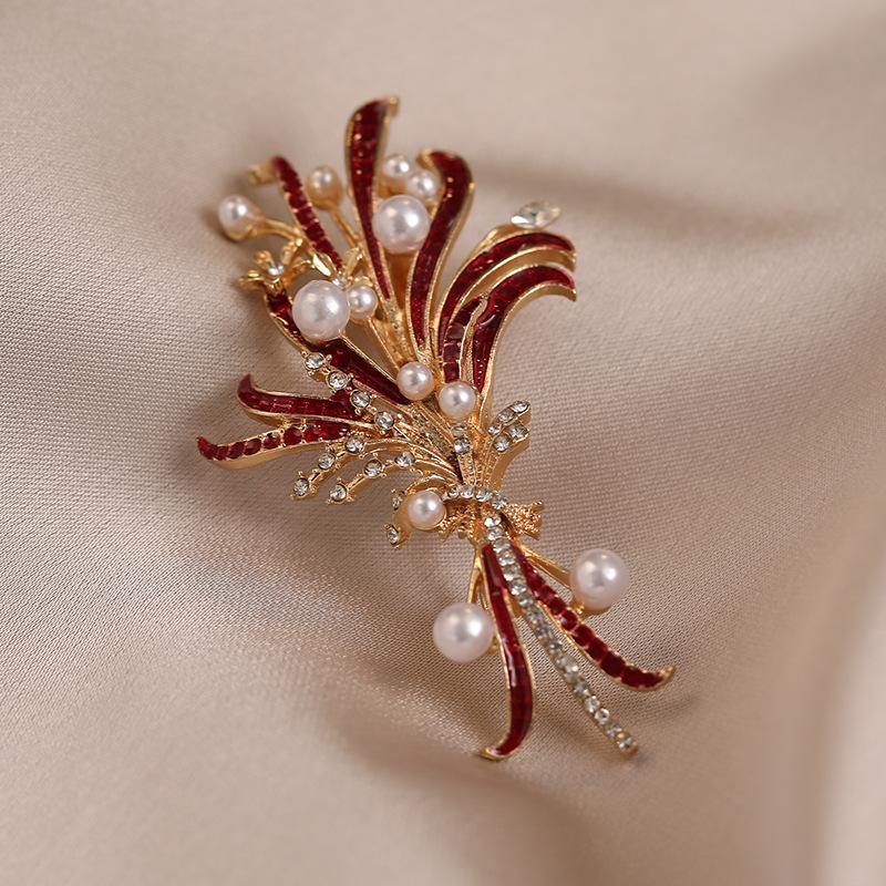 

Брошь Жемчужная ветвь с ощущением высококлассной роскоши, легкие и элегантные цветы, высококлассная женская брошь, роскошная и элегантная булавка для пальто