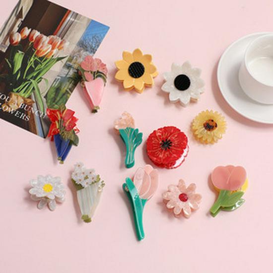 New Milk-tea Cloud & Raindrop Hair Clip: Cute Cartoon White Claw, Acetate Shark Hair Accessory