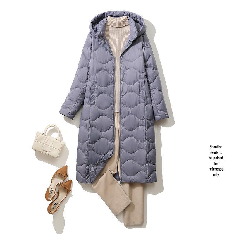 Youjia Damen Extra Lange Kapuzen-Daunenjacke - Schlankmachend und Warm für Herbst/Winter.