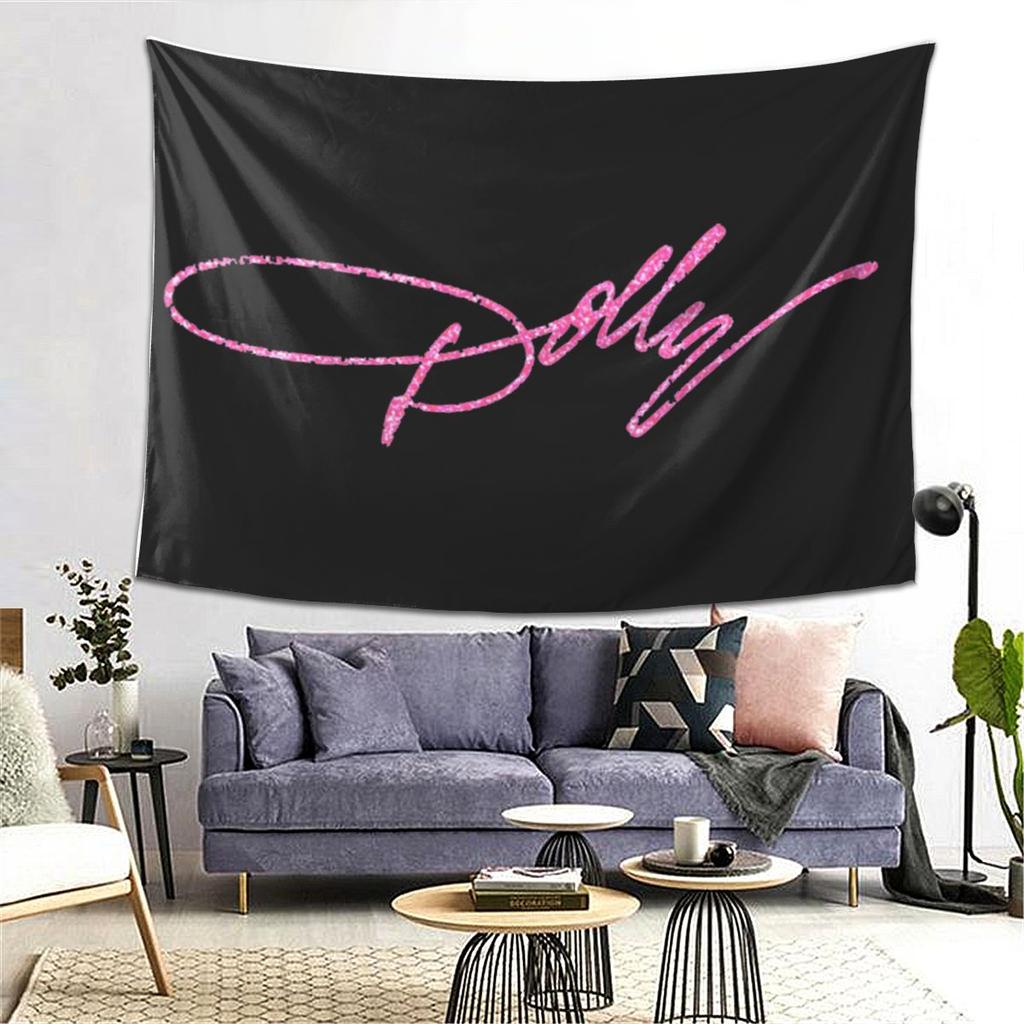 Dolly Parton Pink Sparkle Tapestry Wall Hanging Aesthetic Home Decor Tapestries for Living Room Bedroom