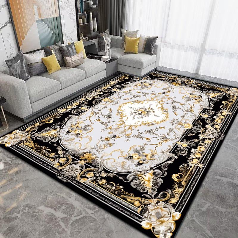 Nordic Style Light Luxury Noble Carpet Living Room Washable Non-slip Rugs Mat Household Carpets for Bedroom Classic Style Rug