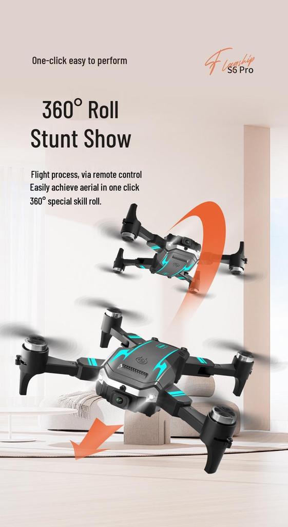 Smart Brushless Drone with HD Camera, Obstacle Avoidance, Optical Flow Positioning, and Remote Control