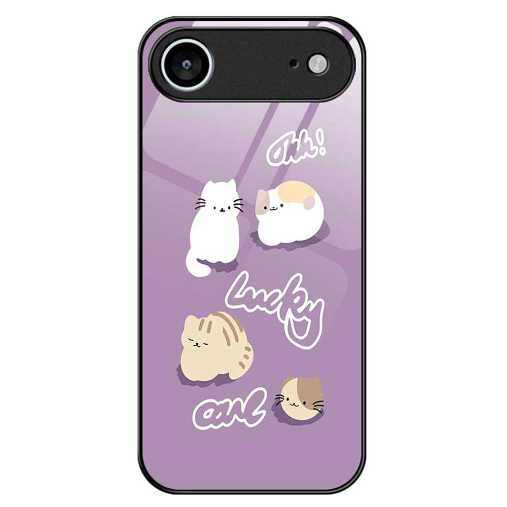 For iPhone 17 Air Case PC TPU Tempered Glass Pattern Printing Phone Back Cover