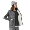 Gilet trapuntato da donna, cappotto casual senza maniche, giacca con zip foderata in pile, capospalla caldo autunnale invernale con tasche