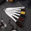 6Pcs Measuring Spoons Set Stainless Steel Teaspoon Coffee Sugar Scoop Powder Spice Seasoning Spoon Kitchen Baking Measuring Tool