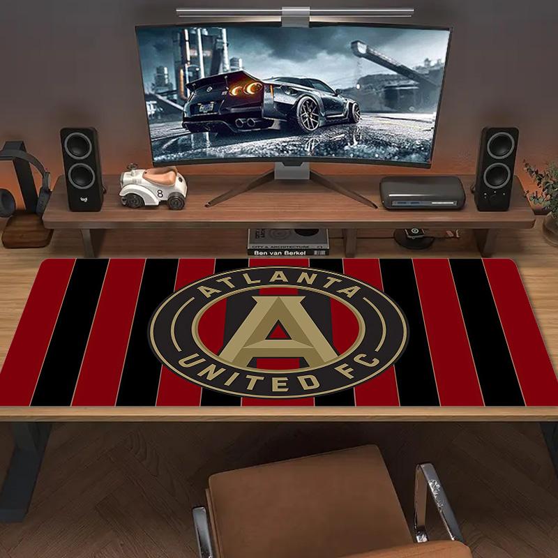 Atlanta United FC Druck Kissen Rutschfest Laptop Tablet Großes Mauspadd XXL Matte Mini-PC Spielmatte Mit Verriegeltem Rand