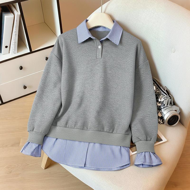 TikTok Trending 2026 Striped Hooded Sweatshirt: Women's Two-Piece Long-Sleeve Pullover for Autumn/Winter