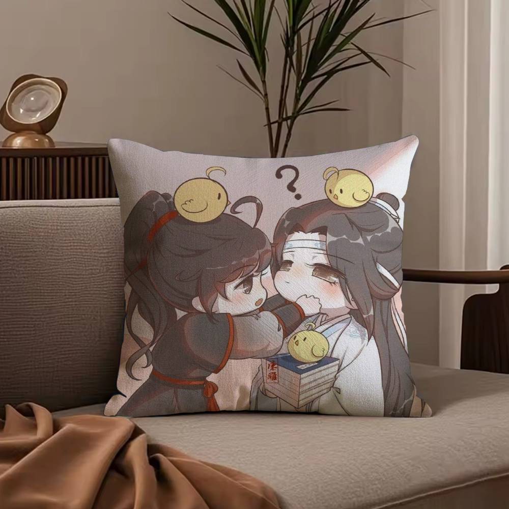 New Arrival Mo Dao Zu Shi Pillow Case Anti-dustmite Pillowcase Invisible zipper silky short plush Sofa cushion cover