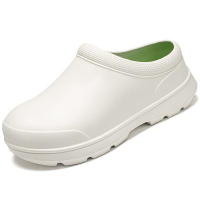 Men Summer Slipper Kitchen Clogs Chef Shoes Work Flip-flop Waterproof Oil-proof Sandal Non-Slip Garden Rubber Slippers For Male