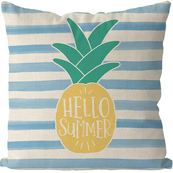 New Nordic Linen Pillowcase Summer Fruit Print Pillowcase Sofa Cushion Cover Home Furnishing