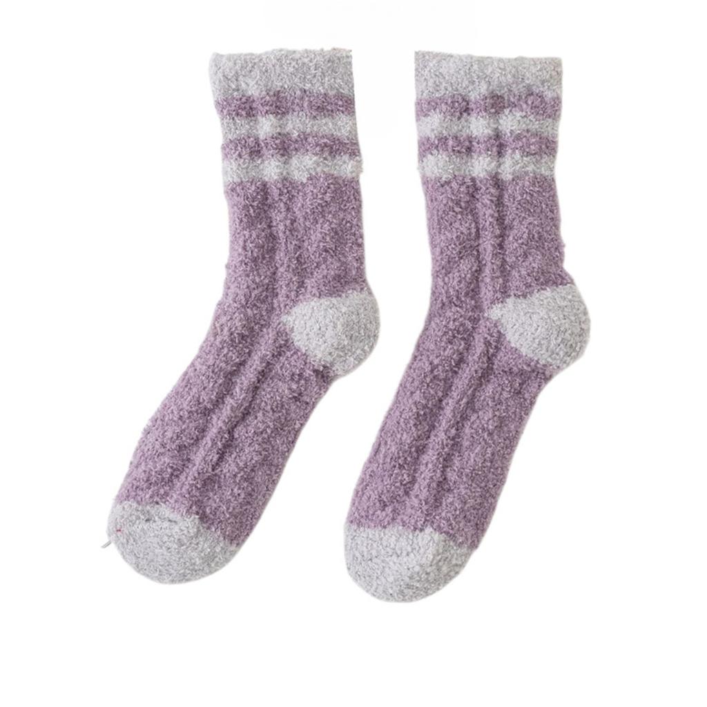 Popular Choice! Stylish Neutral Striped Socks, 1 Pair, Ideal Gift, Warm, Sweat-Absorbent & Hygienic for Bare Feet