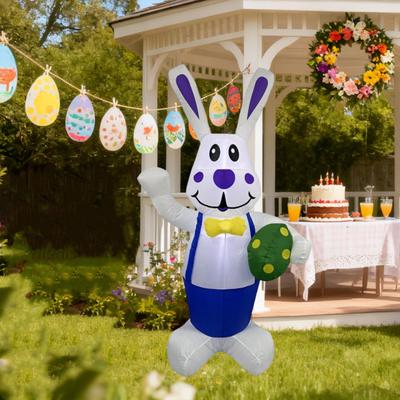 Inflatable Easter Bunny Outdoor Decor Vacation Xmas Gift Built In LED Lights