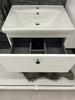 Bathroom Cabinet with Washbasin, Grooved, 60 Cm, White Gloss, Rietti Lamellas