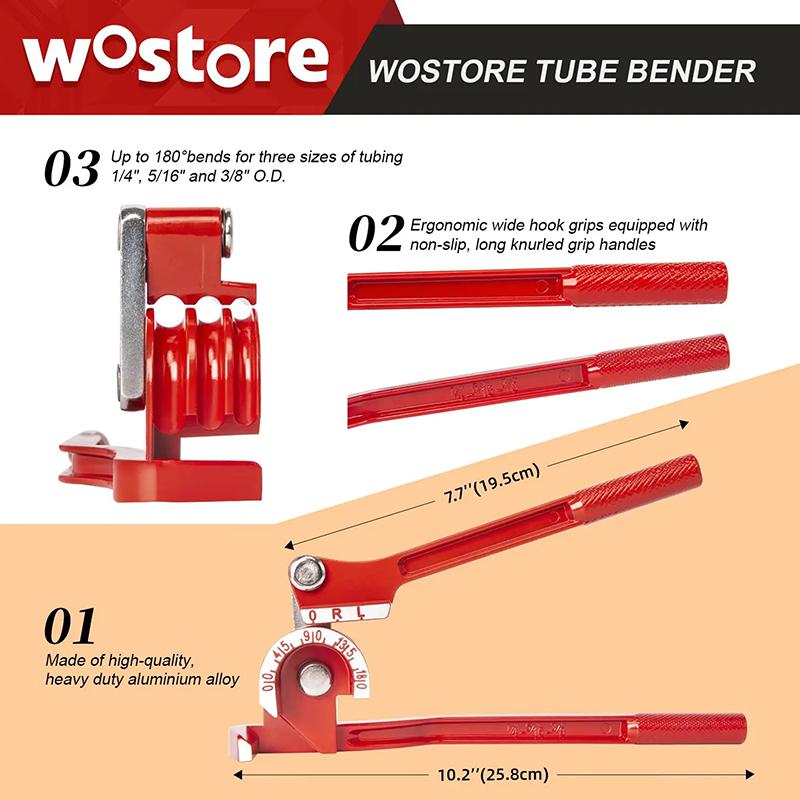 Bender 1/4" 5/16" 3/8" Brake Pipe Rolling Brass Copper Tube Pipe Manual Bending Tool Type Fuel Brake Pipe Bender Hand Tool
