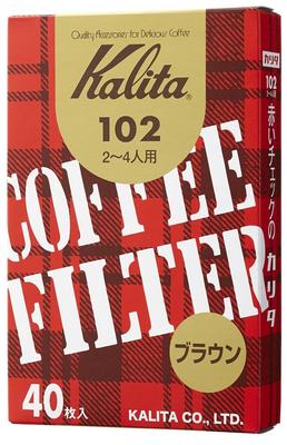 Coffee Filter 102 Filter Paper Boxed 2-4 People 40 Pieces Brown #13143