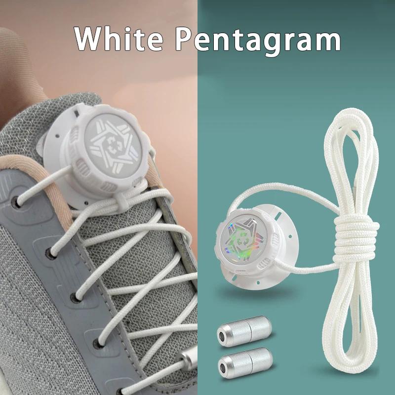 Thick Rope Automatic Shoelaces Swivel Buckle Laces Without Ties Black White Easy Installation Sneakers Shoelace Shoe Accessories