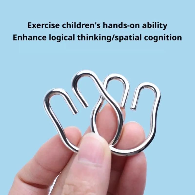 Metal Wire Mind Brain Teaser Puzzles Metal Montessori Puzzle Toys Children Adults Interactive Reliever Educational Toy