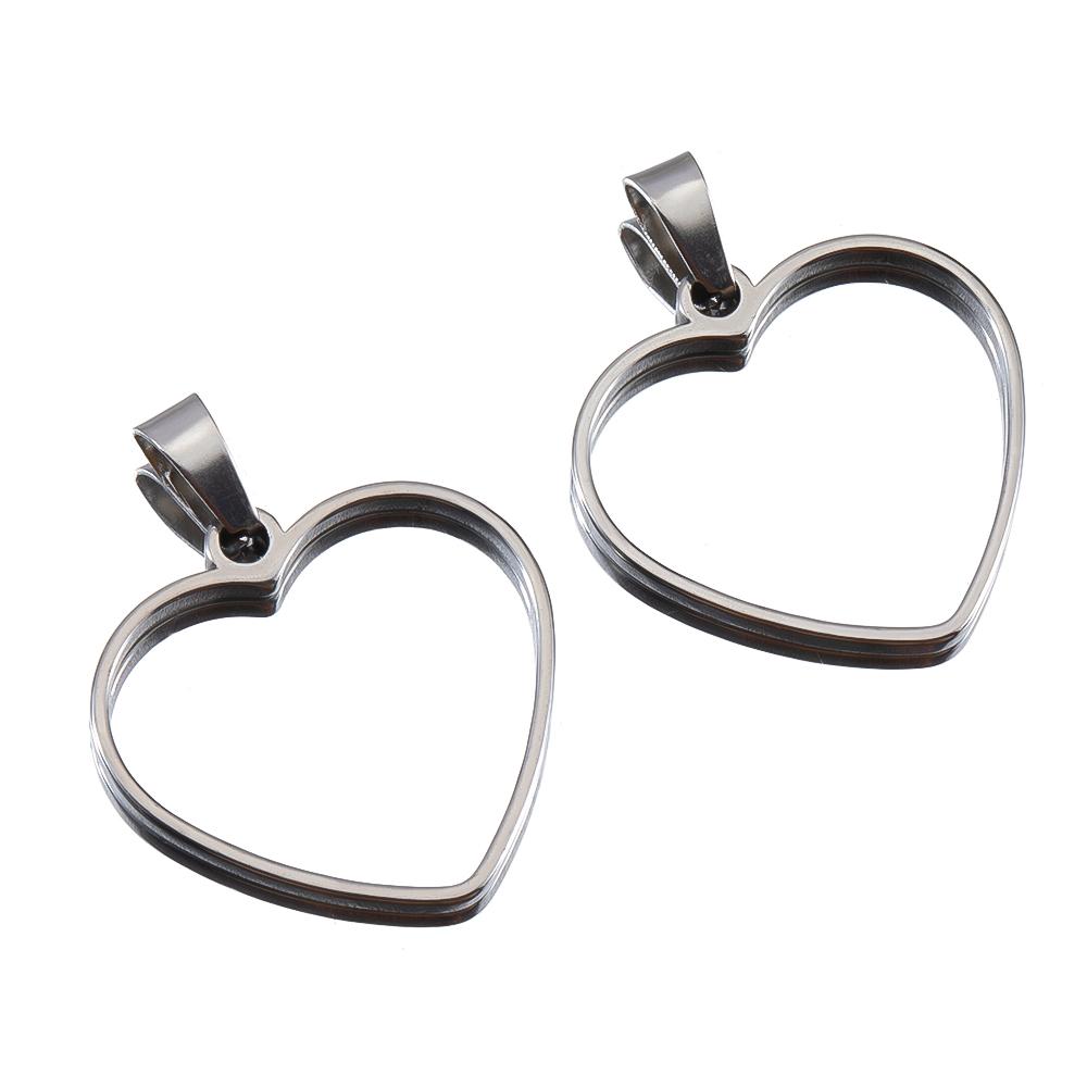 5pcs Hollow Stainless Steel Star Moon Frames Blank Bezel DIY Earrings Geometric Heart Pendant Base Charm Necklace Jewelry Making