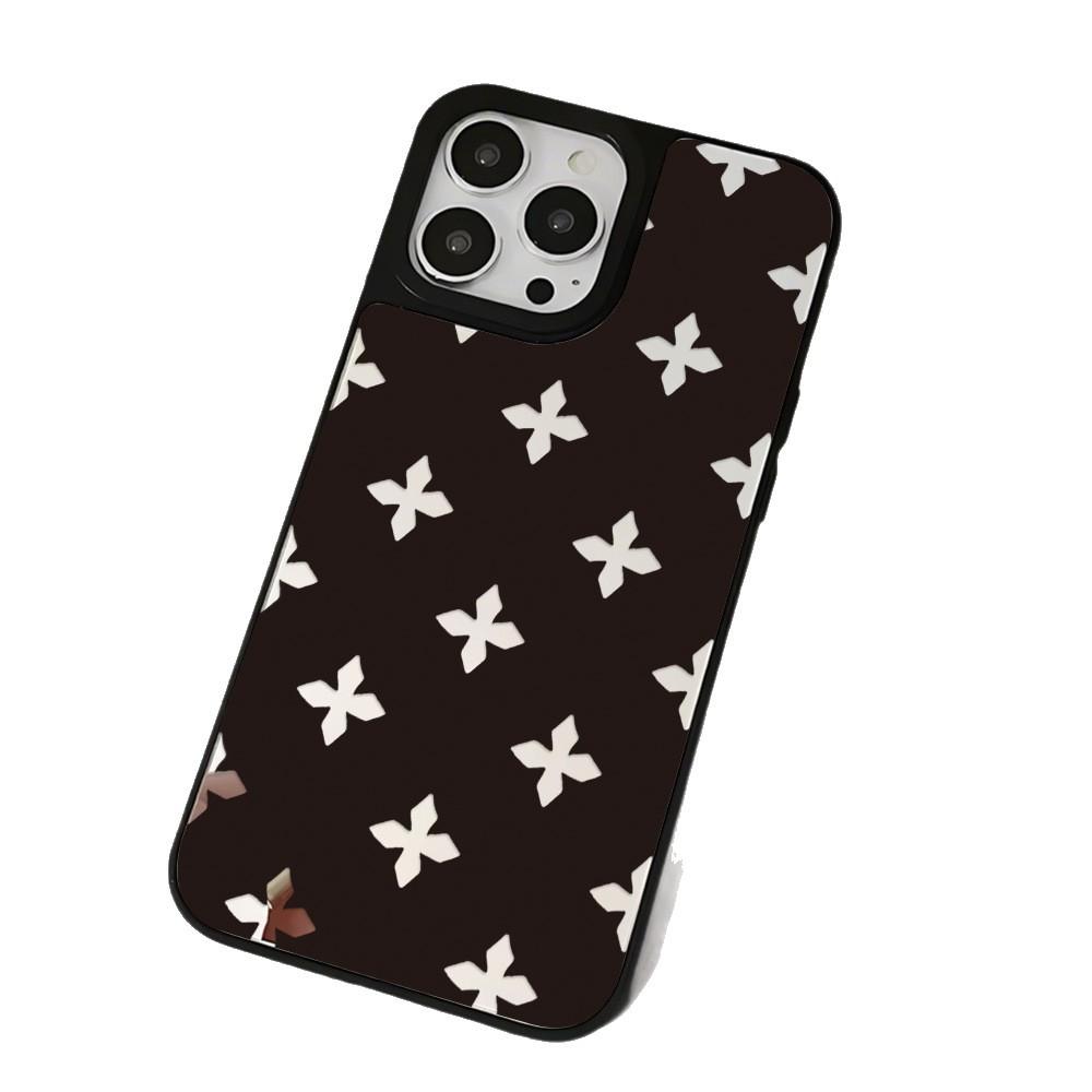 Cool Cross Flower Is Suitable for Apple 17ProMax Mobile Phone Case 15/14 All-inclusive 13/12 Anti-drop 16 High Value.