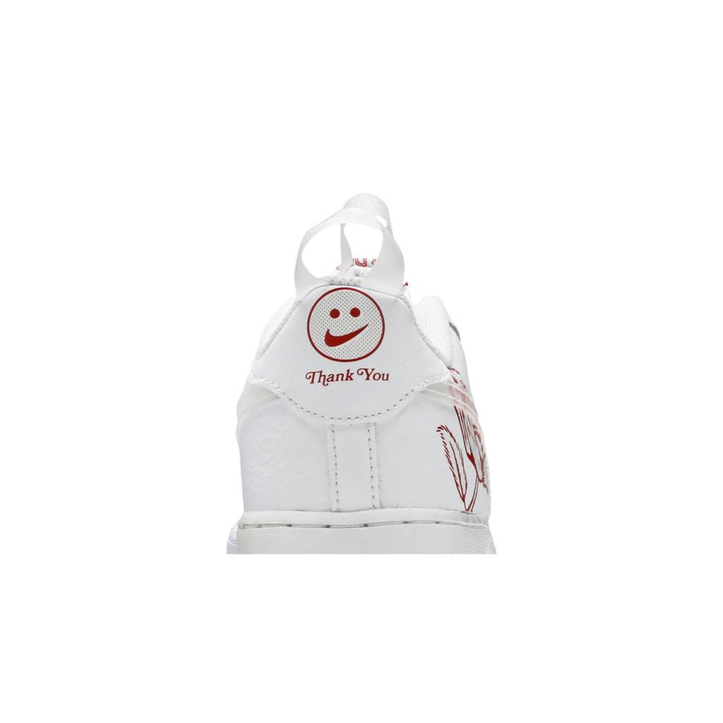Nike Air Force 1 Low Grade School 'Thank You Plastic Bag' (Unisex) White / White / University Red Kids' Skateboarding Shoes CN8534 100