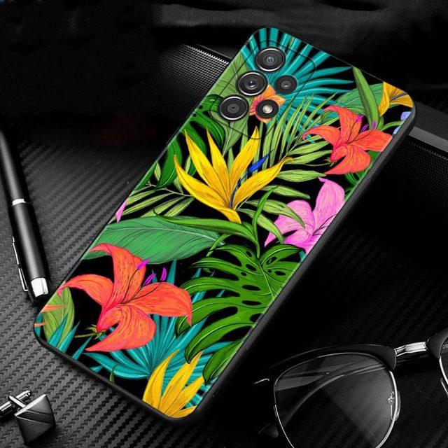 Vintage Banana Leaf Flower Case For Samsung Galaxy A51 A71 A01 A11 A21 A21s A31 A41 A72 A52 A42 A32 A22 A12 A02 A02s F42 Shell