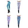 Højtaljede Yoga Bukser 3D Havfrue Mønster Leggings Realistisk Fiskeskæl Mønster Åndbare Dans Leggings