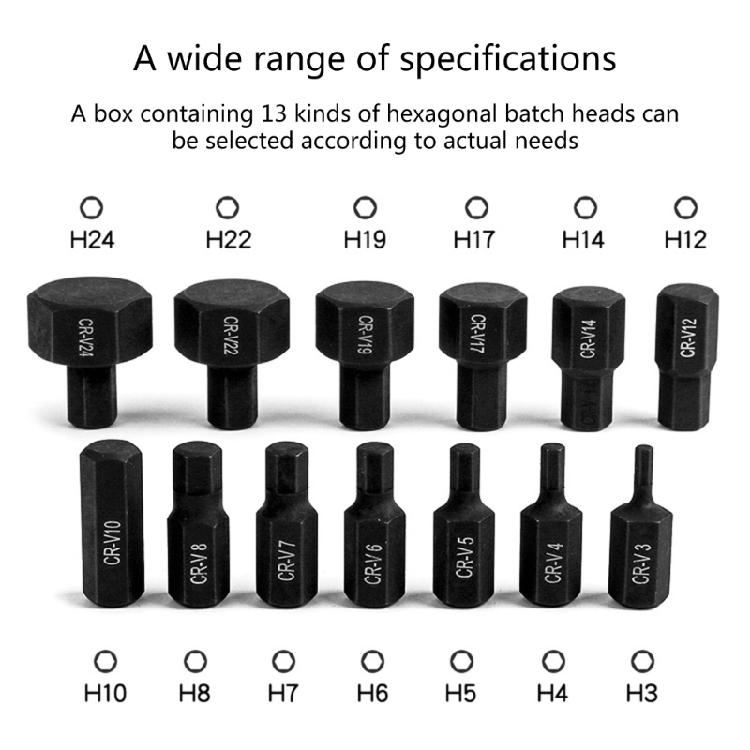 14Pcs 1/2 Inch Drive Key Sockets Hexagon Bit Socket Set For Ratchet 3mm-24mm