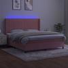 Maison Exclusive - Sommier à lattes de lit matelas et LED Rose 180x200 cm Velours