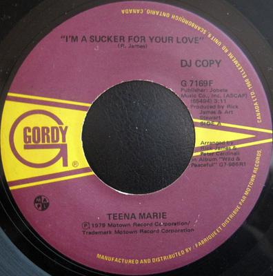 7-Zoll Schallplatte TEENA MARIE - I'm A Sucker For Your Love G7169F Gordy 1979 Kanada Soul/Funk Gebraucht