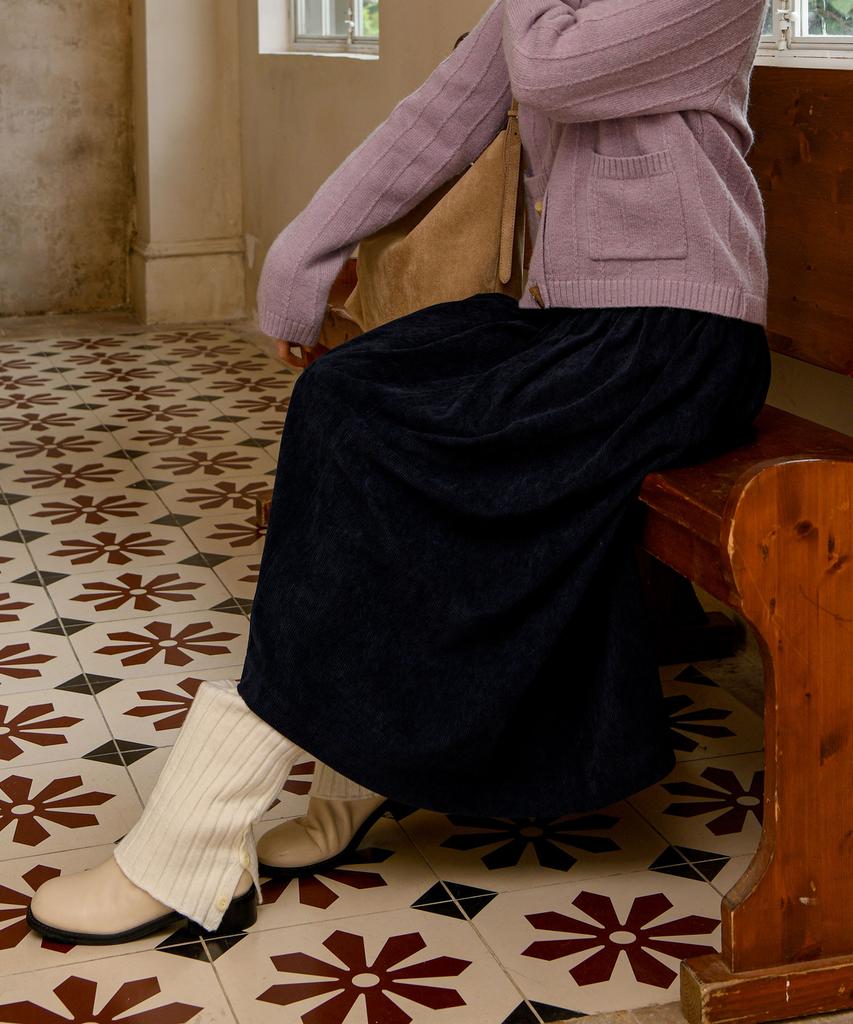 Pigment Corduroy Button Skirt (Kysk2509191)