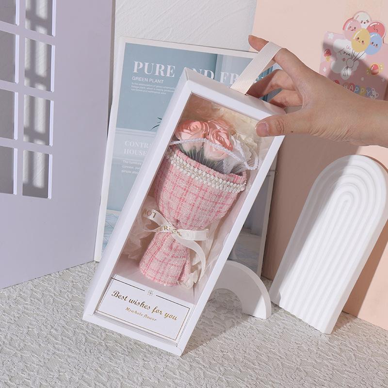 Regalo creativo para el día de San Valentín, ramo de rosas con pequeña fragancia Qixi, caja de regalo, flor de jabón, regalo de cumpleaños de graduación para novia