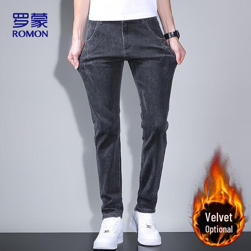 

ROMON Мужские повседневные стрейчевые джинсы прямого кроя 32