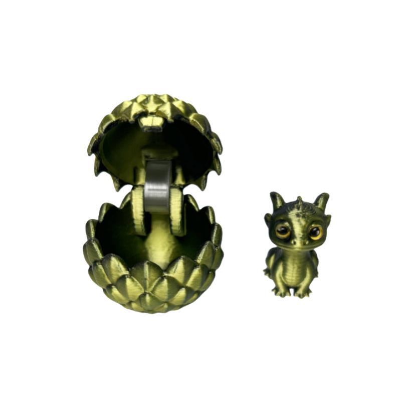 New 3D Printing Flip Cover Cute Little Dragon+Dragon Egg Set Simulation Dragon Egg Toy Model Desktop Ornament Kids Birthday Gift