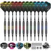 CyeeLife Soft Tip Darts Set - 12er Pack Professionelle Darts mit 4 farbigen Schäften, 24 Dart Flights, 50 Extra 2BA Spitzen für elektronisches Dartboard