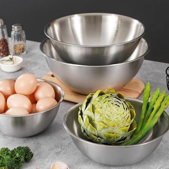 Langlebige Edelstahl-Rührschüsseln Stapelbares & Nestbares Design mit Messmarkierungen für mühelose Küchenvorbereitung, Backen, Mischen & Aufbewahren
