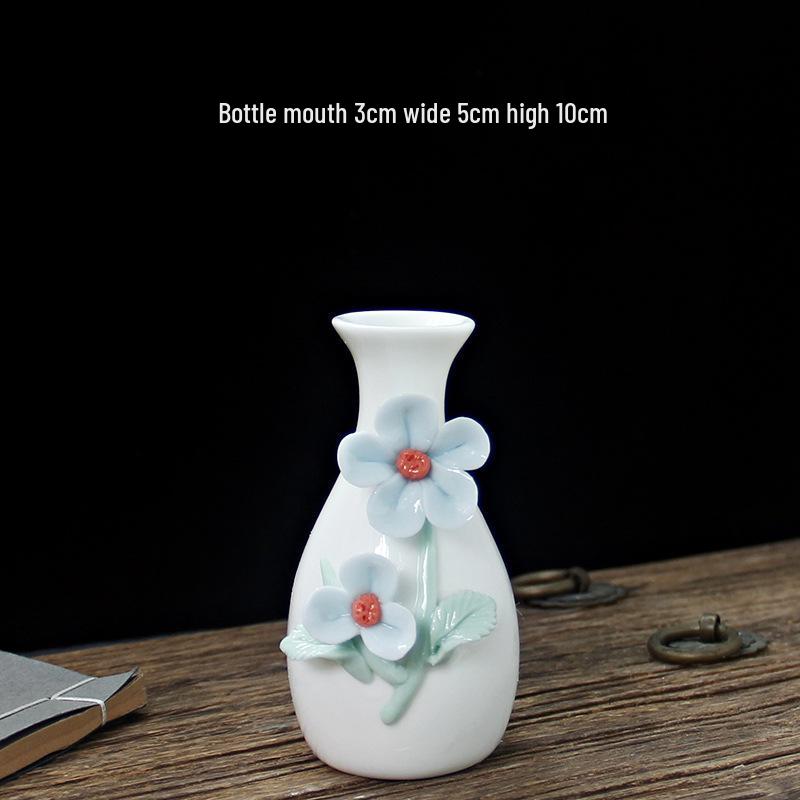 Handcrafted Ceramic Mini Vase for Fresh Flowers - Colorful Desktop Ornaments
