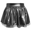 Girls Dancewear Off Shoulder Sleeveless Metallic Ruffle Crop Top and Shiny Tutu Skirt for Stage Competition Party Wear