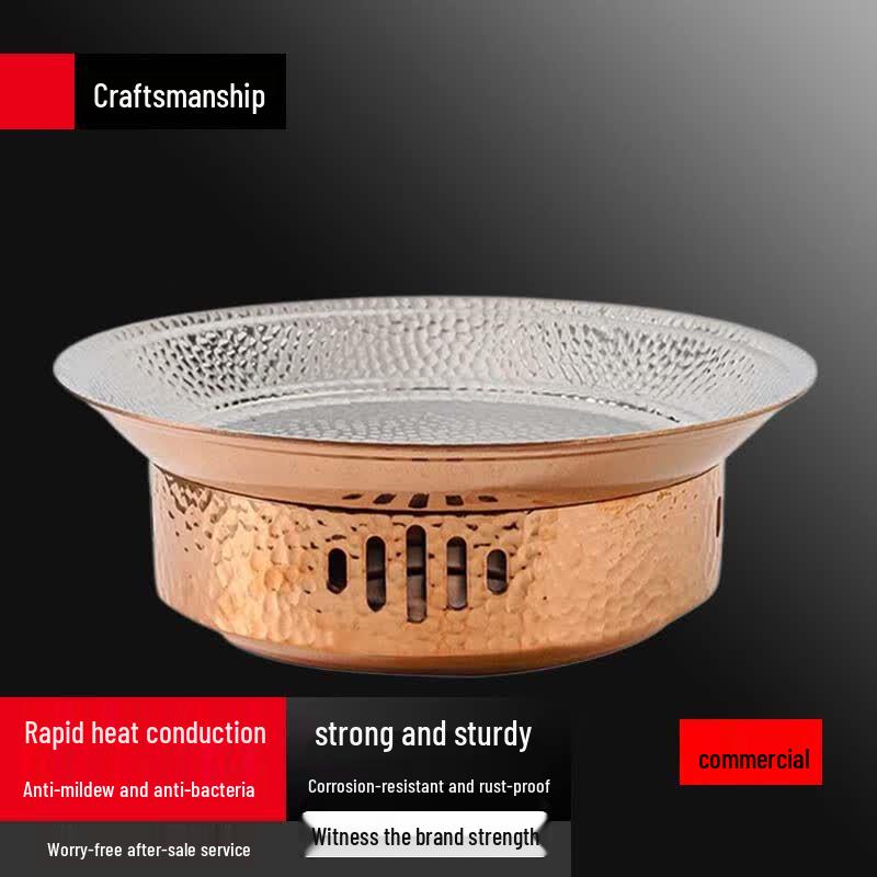 Rose Gold Hammered Stainless Steel Round Dry Pot