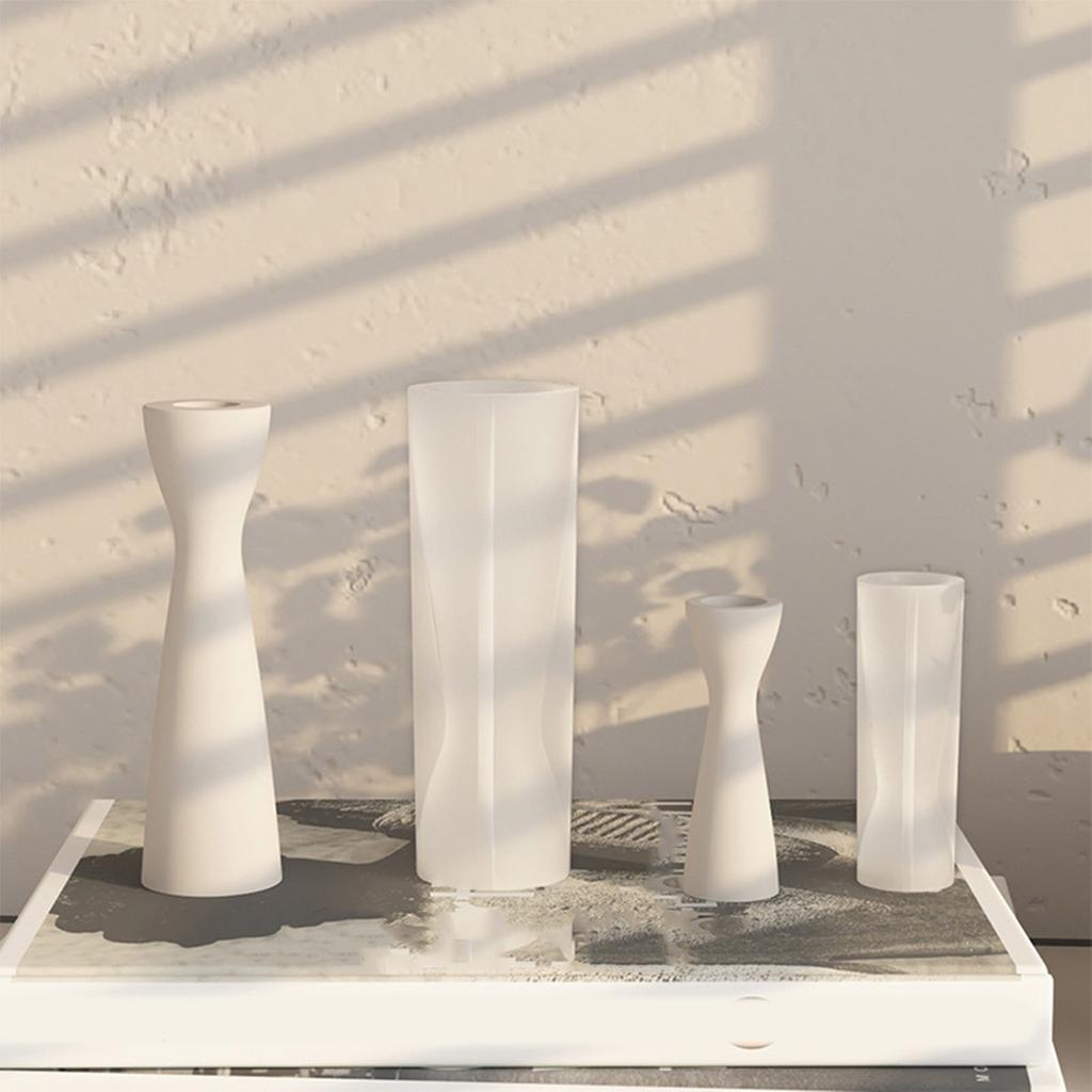Epoxy Resin Mold Handmade Candle Holder Silicone Mould Geometric Candlestick Mold DIY Plaster Crafts Table Ornament