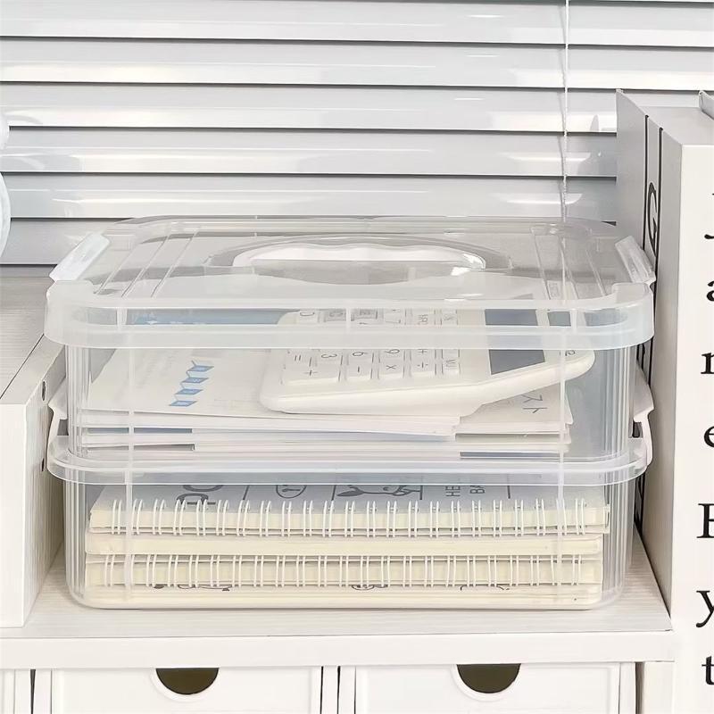 4-Schichtige Transparente Kunststoff-Aufbewahrungsbox Abdeckung Unterteilte Schubladen-Aufbewahrungsbox Baustein-Aufbewahrungsbox Tragbare Aufbewahrungsbox
