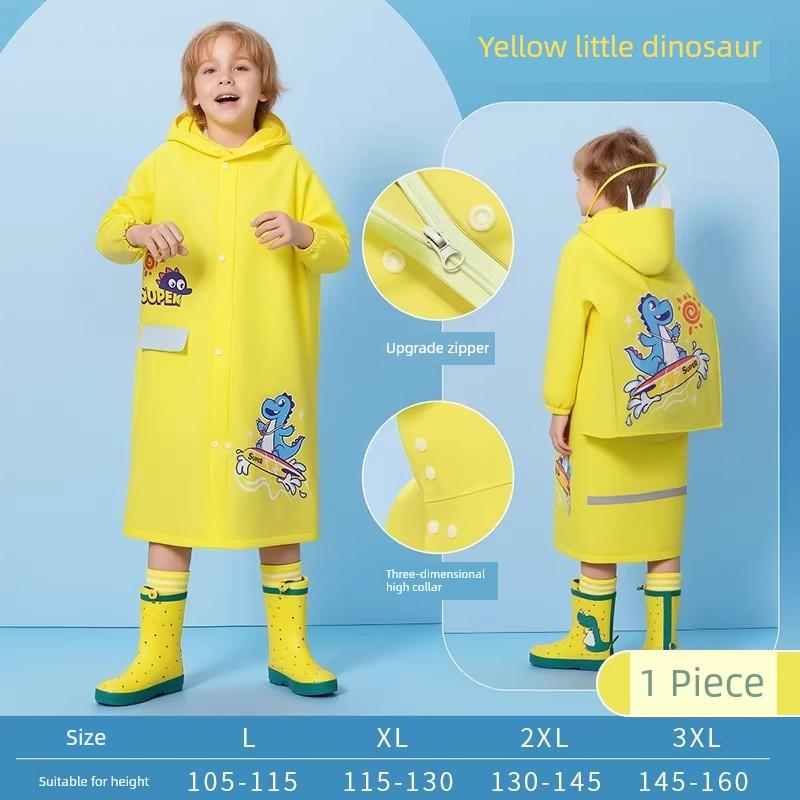 Dingqing Children's Raincoat for Boys and Girls, Thickened, Full-Body Waterproof, Suitable for Kindergarten and Primary School Students, with Hood