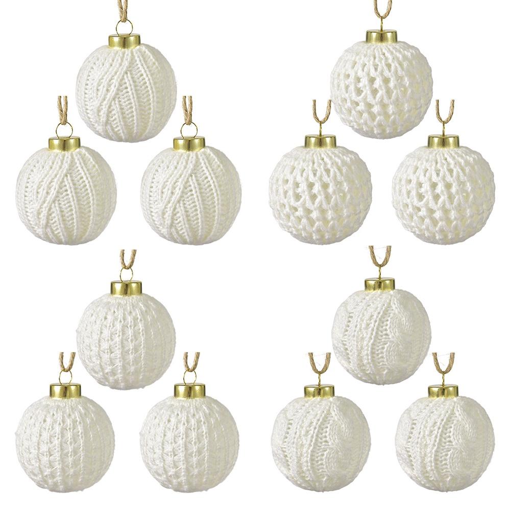 Festive Atmosphere Christmas Ball Ornaments Crochet Holiday Decor Celebratory Vibe Cozy Touch Lightweight Build
