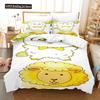 Cartoon Goat Duvet Cover Set Cute Kawaii White Goat White Background King Queen Size For Girls Boys Gift Polyester Bedding Set