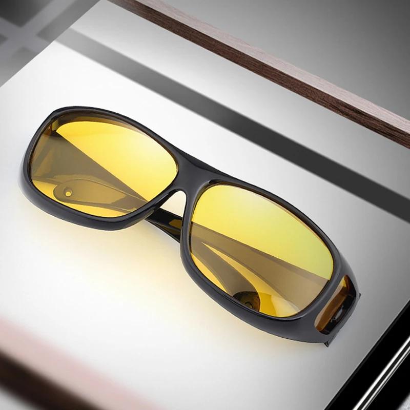 Night Vision Glasses for Women Men Outdoor Sports Oversized Driver Anti-Glare for Night Driving Can with Prescription Glasses