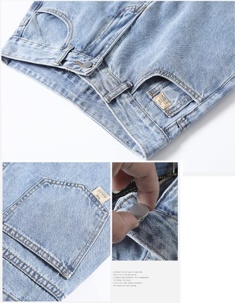 SpringSwalloow Slim Tapered Denim Cropped Straight Boyfriend Perfect for Fall Size Women's High-Waisted, High-Rise Jeans, Stylish, Ankle-Length,