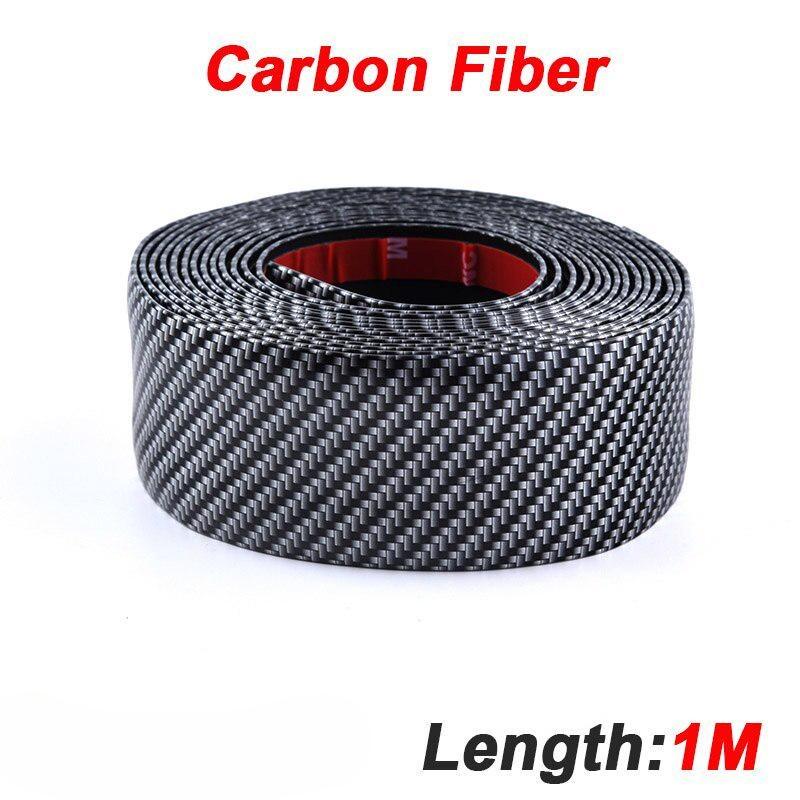 

1M з вуглецевого волокна, гумовий стиль, автомобільні наклейки, протектор порогів, аксесуари, вуглецеві пороги для автомобільних аксесуарів 1m*7cm чорний