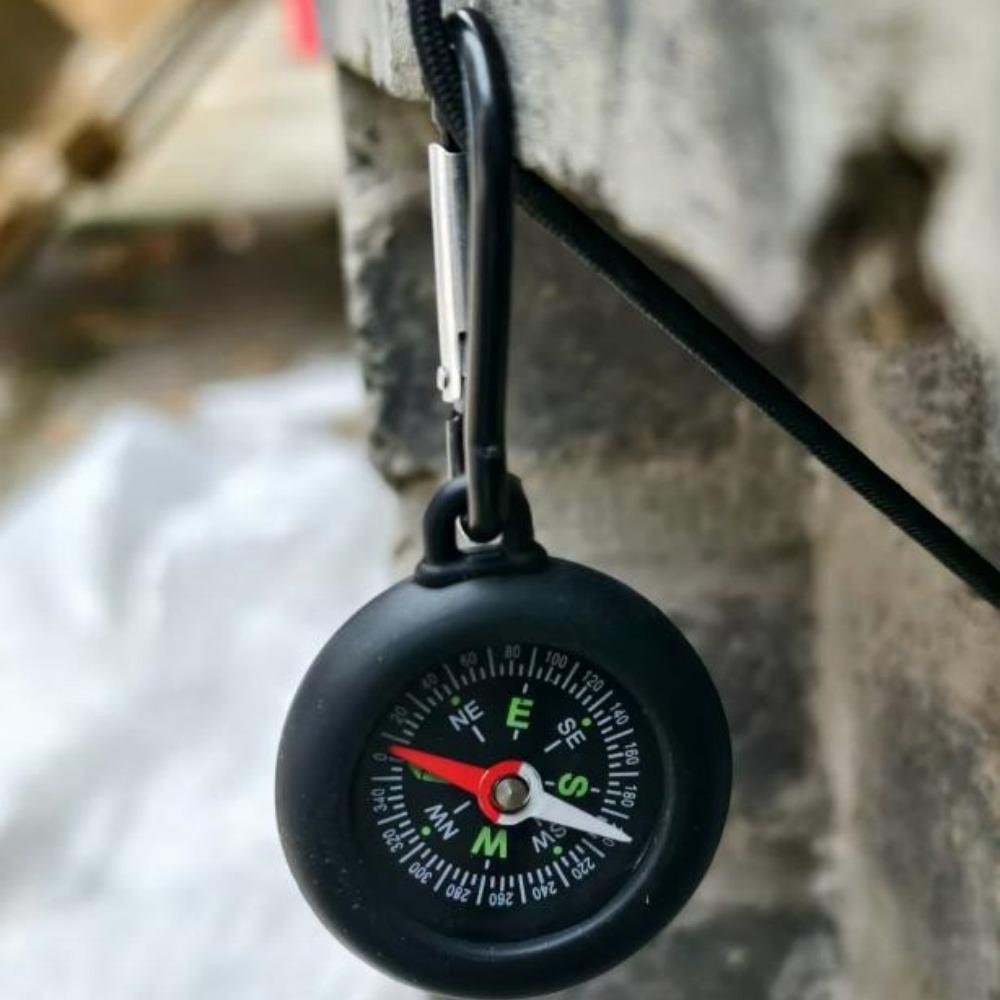 Mini Outdoor Survival Compass Carabiner  For Camping and Outdoor Exploration чёрный