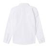LSMUDKINGDOM Kids' Boys' Long Sleeve Oxford Button-Down Shirt, White, Size 140, Solid Color