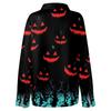 Damen Hemd Bluse Halloween Print Knopf Langarm Lässig Basic Hemdkragen Regulär Top