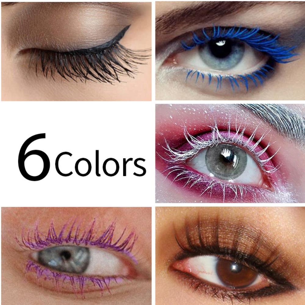 Mascara colorato Ricciolo naturale Lungo e spesso Mascara abbagliante impermeabile e resistente al sudore Design cosmetico per bottiglia di vino